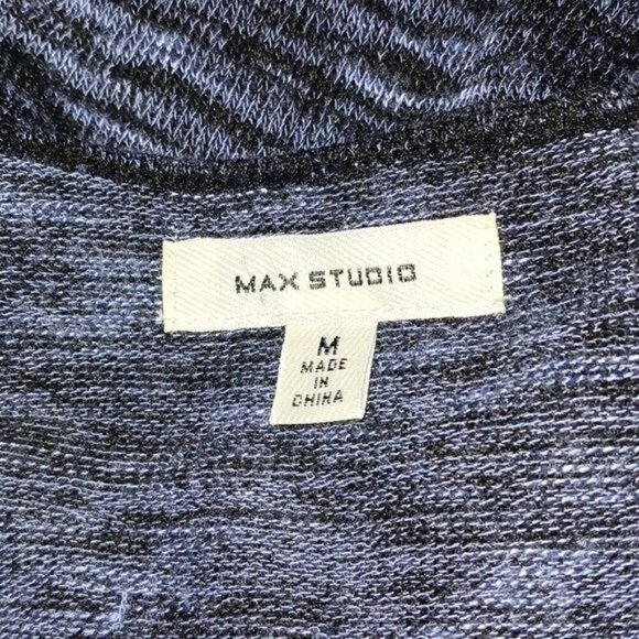 Max Studio Womens Size M Blue Surplice V Neck Long Sleeve Knit Sweater - Picture 6 of 8